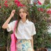 kemeja retro wanita lengan pendek